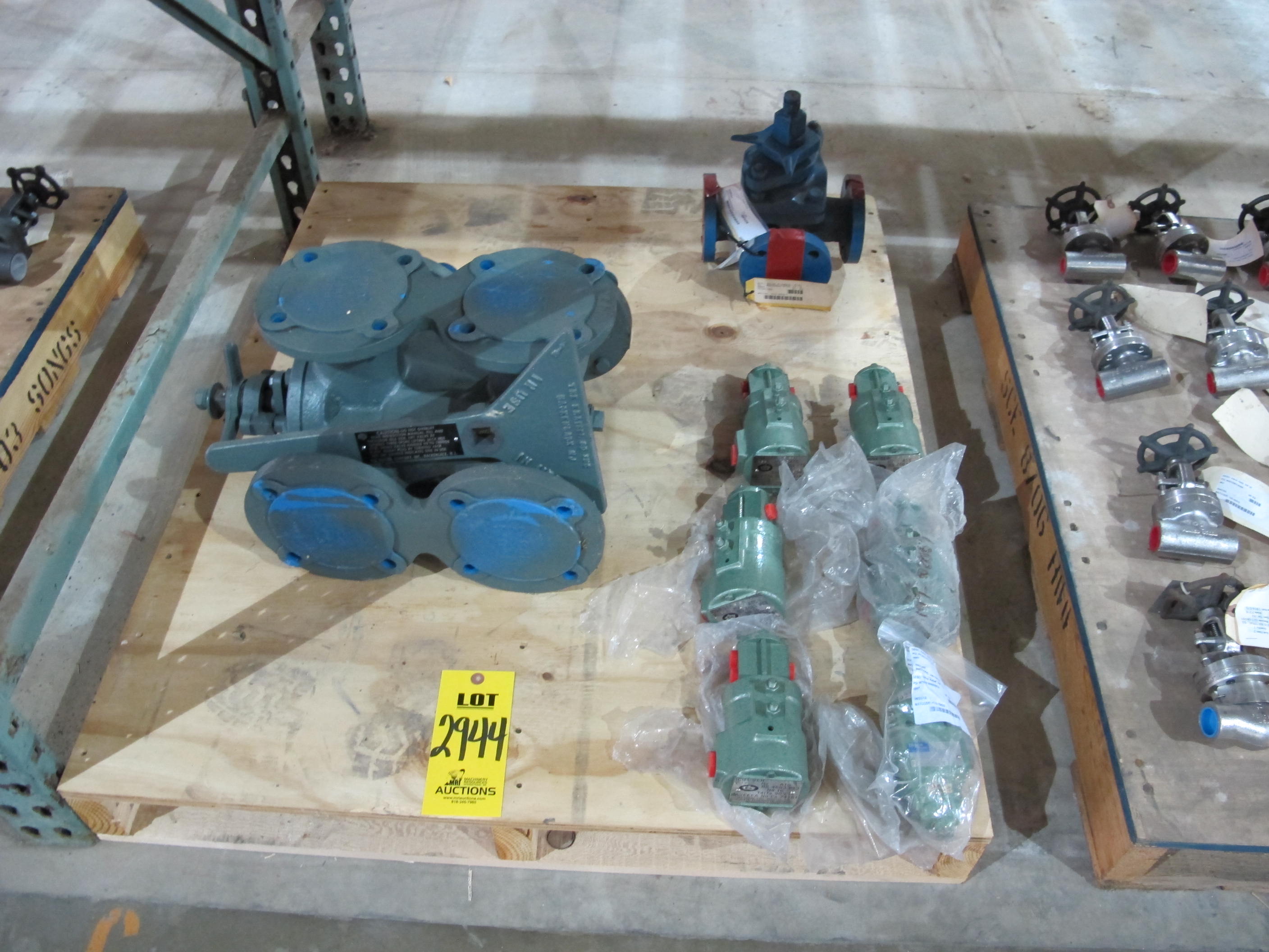 LOT PALLET W/ (8) ASSORTED VALVES (W-51) LOADING & HANDLING FEE $15-
